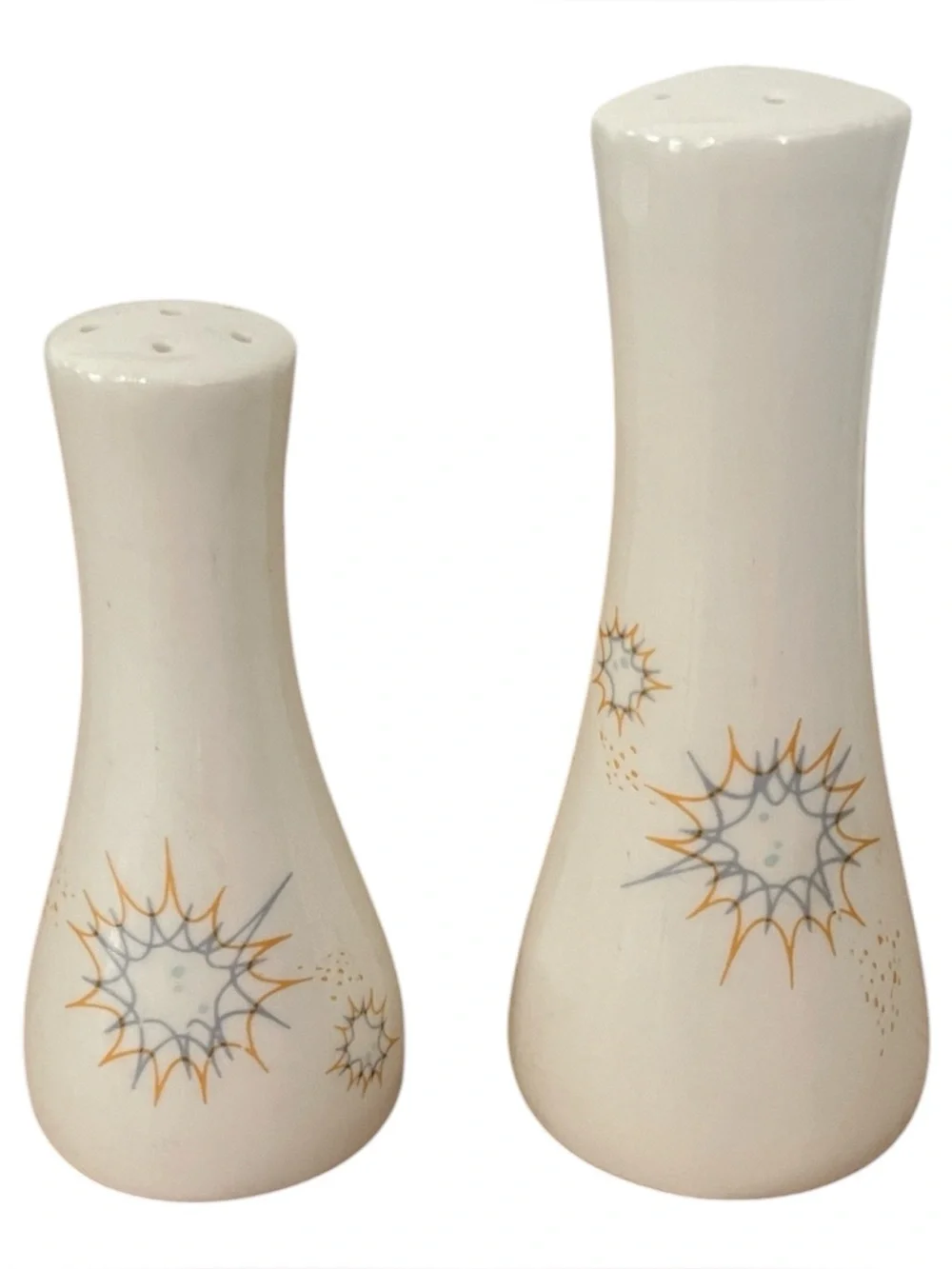 Vintage Atomic Starburst Salt & Pepper Shakers MCM Mid Century Modern